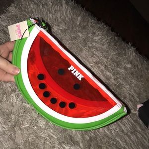 Pink Watermelon Pouch/ Wristlet
